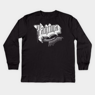 Vintage Yakima, WA Kids Long Sleeve T-Shirt